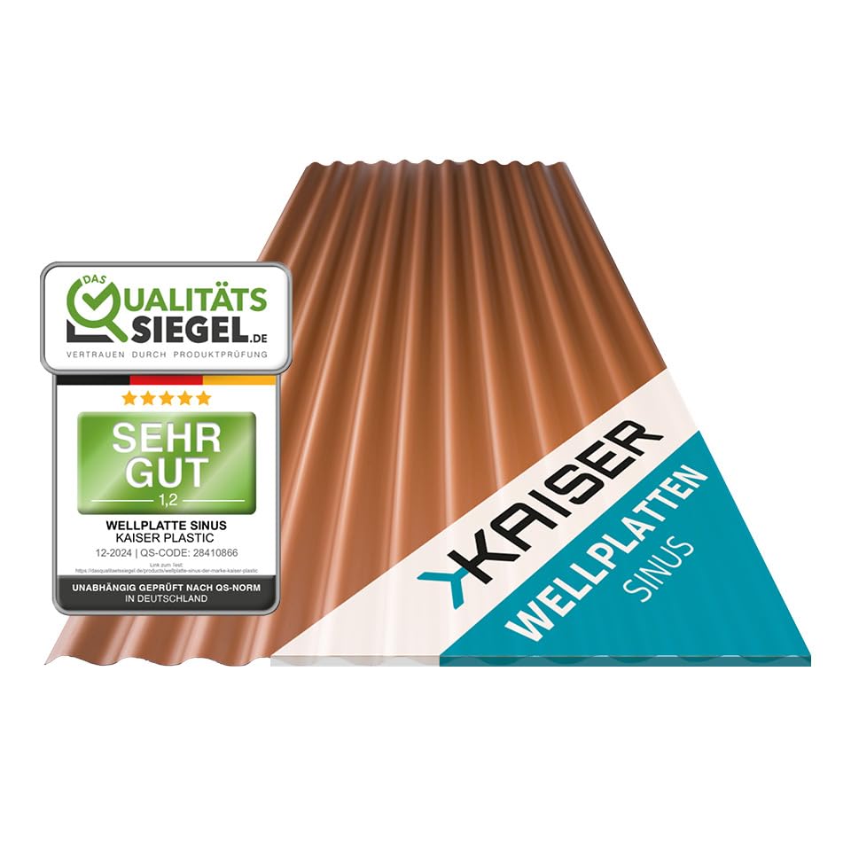 KAISER plastic® Wellplatten kupfer | Wellplatten Dach, Welldach Kunststoff | Dachplatten wetterfest