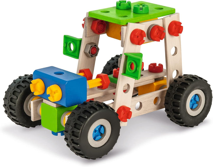 Eichhorn 100039028 - Constructor-Buggy 110-tlg., Holz-Konstruktions-Set, 4 Verschiedene Modellvarian