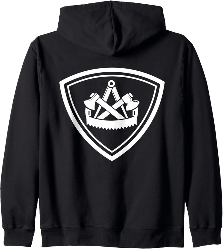 Zimmerer Zimmermann Emblem mit Zunftzeichen Kapuzenjacke