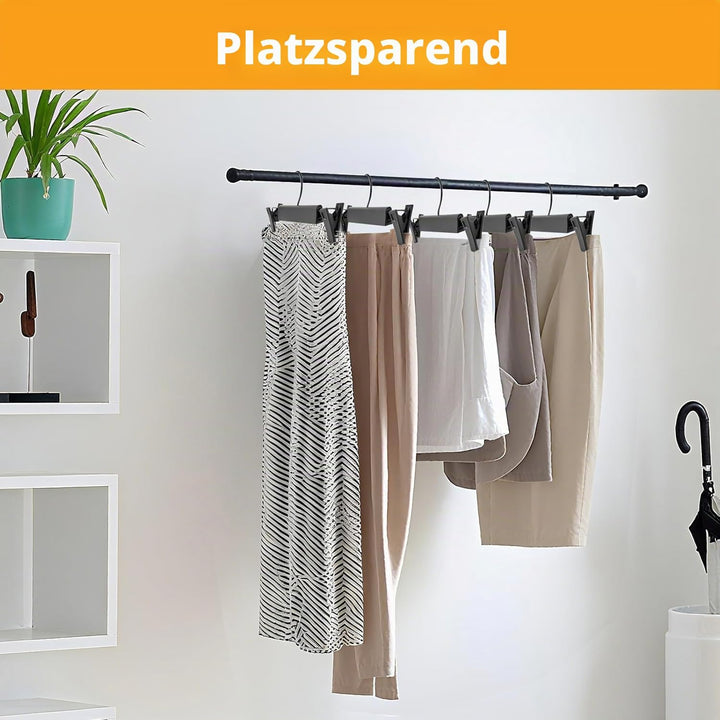 Hosenbügel,30 Stück Kleiderbügel mit starken Antirutsch verstellbaren Clips Haken,Platzsparend Hosen