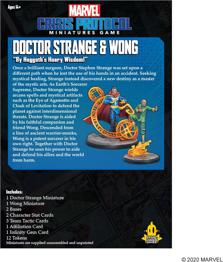 Atomic Mass Games , Marvel Crisis Protocol: Character Pack: Dr. Strange and Wong, Miniatures Game, A