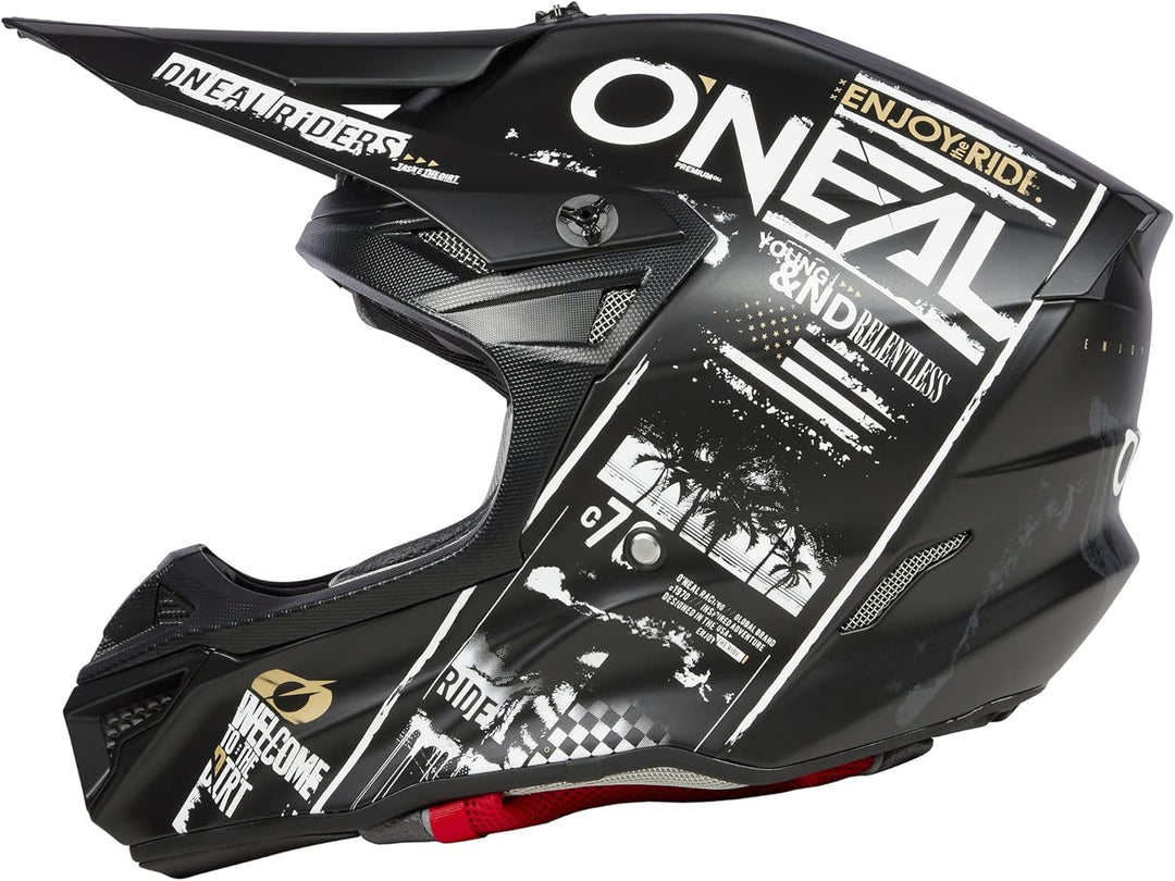 O'NEAL Unisex – Erwachsene 5srs Polyacrylite Helmet Attack V.23 Helm XXL Schwarz/Weiss, XXL Schwarz/
