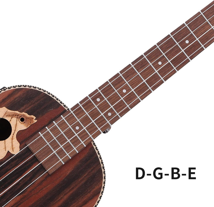 Batking Bariton Ukulele Elektrisch, 30 Zoll Backwood Baritone Ukulelen mit Halsspannstab mit Gitarre