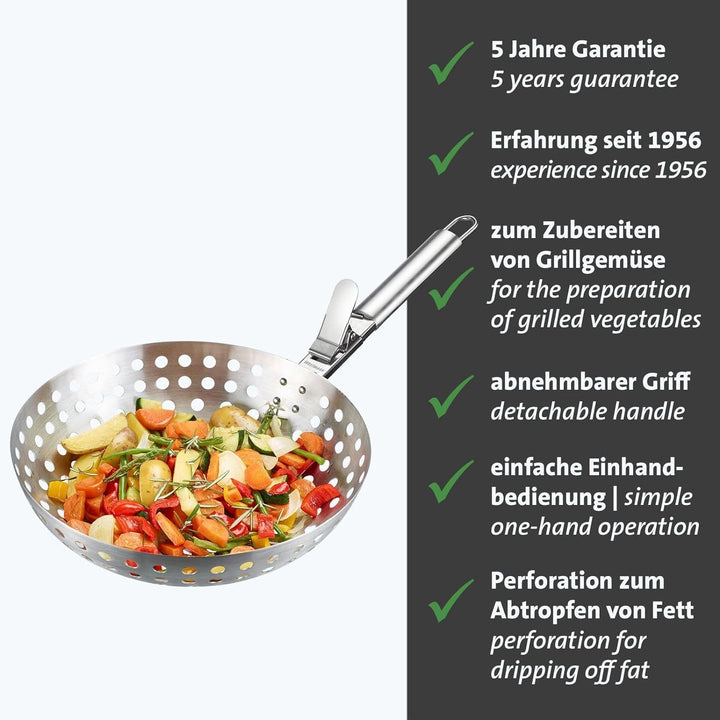 Westmark Grillwok – Ideal für die Zubereitung grösserer Mengen leckeren Grillgemüses, langlebig, spü