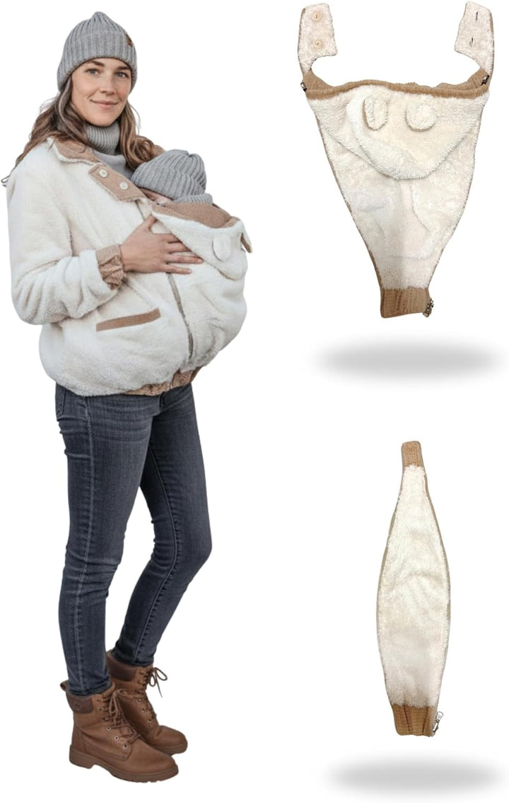 fun2bemum Wendbare Cord-Umstands- und Tragejacke 5-in-1 Allwetter-Funktionsjacke für Schwangerschaft