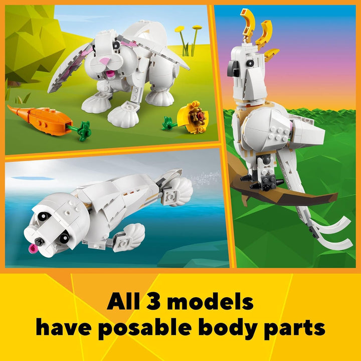 LEGO Creator 31133 3-in-1 Tier-Bausatz, Osterhase, Robbe und Papagei, ideal für Osterkörbe von Kinde