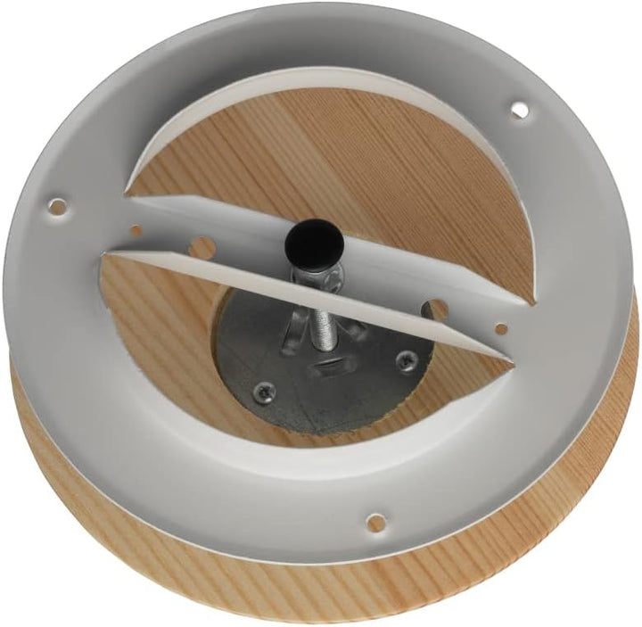 EUROPLAST Ø 100mm Holz Tellerventil Abluft- und Zuluft Deckenventil Ventil Lüftungsgitter Sauna, Ø 1