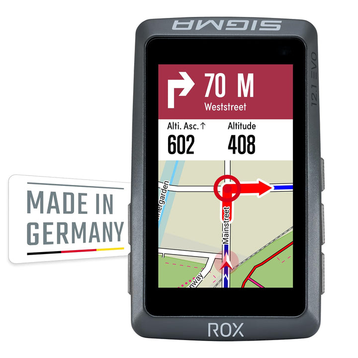 SIGMA Sport ROX 12.1 EVO Fahrradcomputer Kabellos 3" Display Made in Germany Fahrradcomputer GPS mit