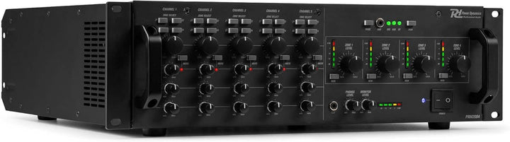 Power Dynamics PAM2004-4 Zonen Verstärker mit Bluetooth – 4x 200W – 100V & 4/8 Ohm – 4 Kanal Amplifi