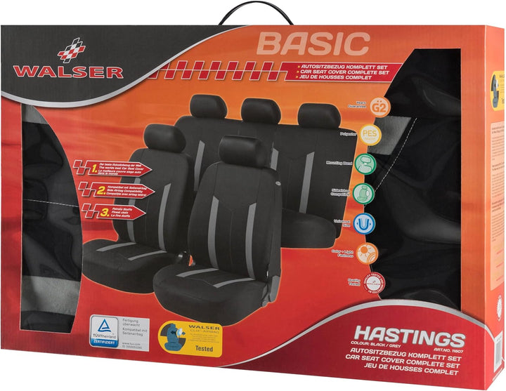 Walser Auto-Sitzbezug Komplettset Hastings, Auto-Schonbezüge für Normalsitze, 2 Vordersitzbezüge, 1