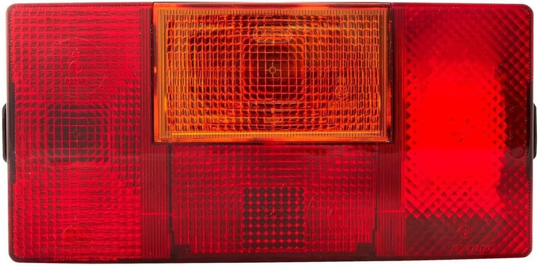 HELLA - Heckleuchte - Glühlampe - 12/24V - Anbau - Lichtscheibenfarbe: rot/gelb - Stecker: Flachstec