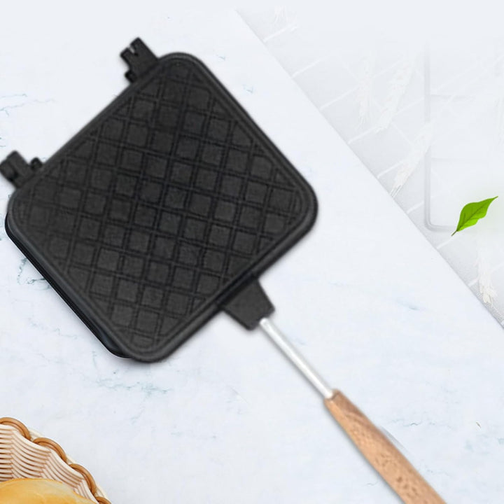 Sandwichmaker Aus Gusseisen, Grillkäse-Sandwichpresse Mit Abnehmbarem Griff, Camping-Sandwich-Maker