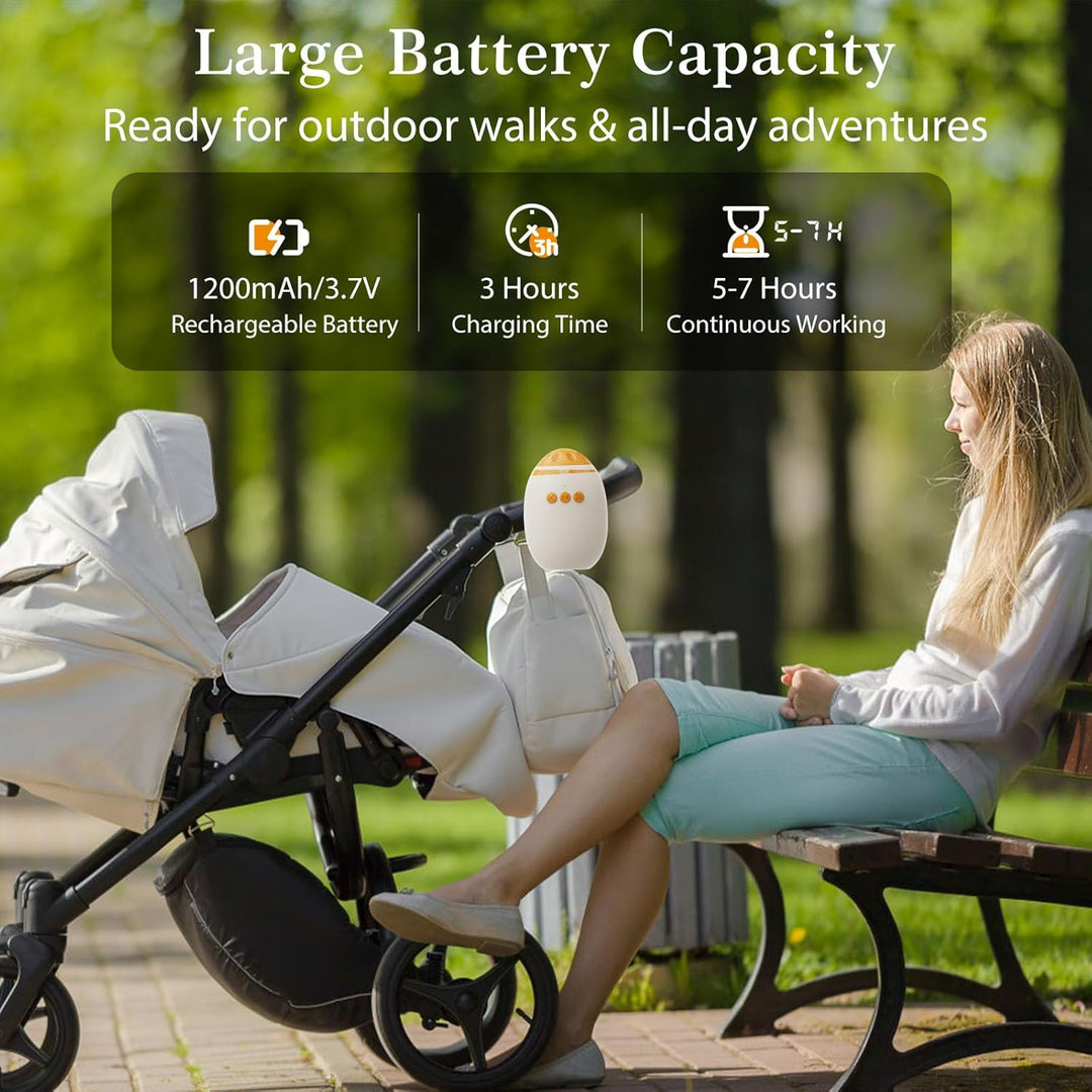 Kinderwagenschaukler - Einschlafhilfe Baby Handfreie Babywippe Elektrisch mit 45-Min Timer, USB-C Wi
