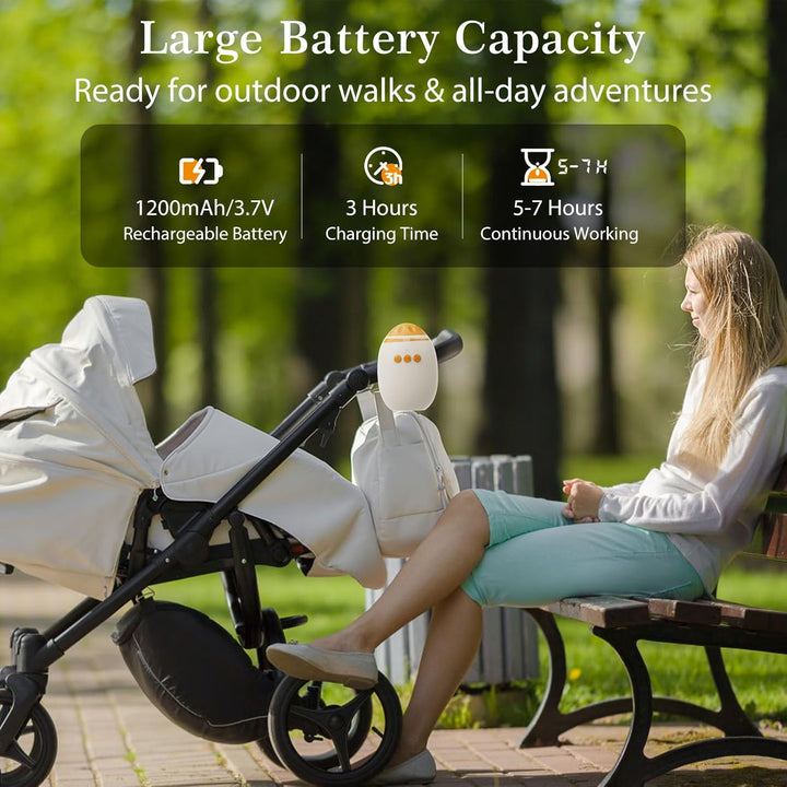 Kinderwagenschaukler - Einschlafhilfe Baby Handfreie Babywippe Elektrisch mit 45-Min Timer, USB-C Wi