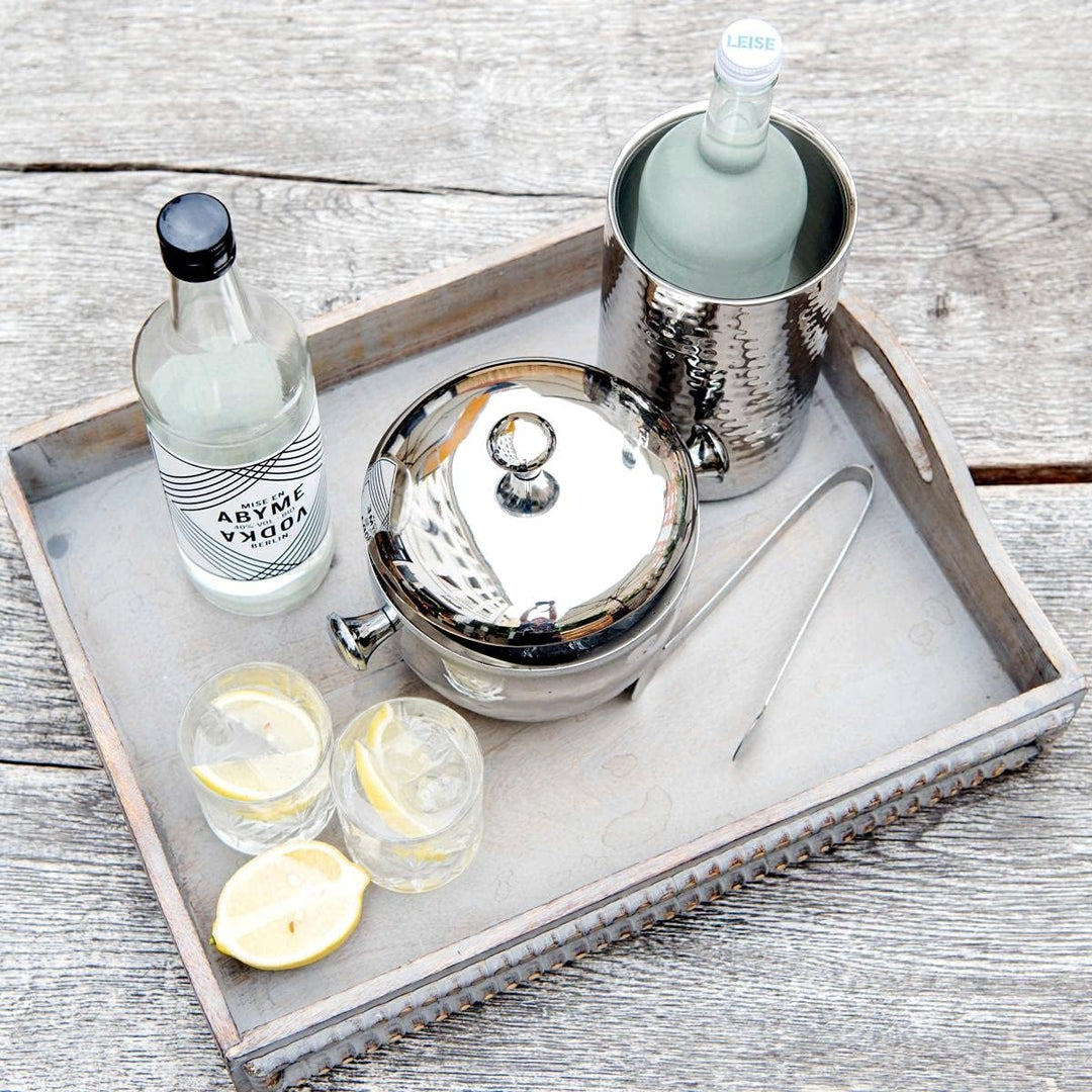 EDZARD Flaschenkühler Nebraska, Höhe 20 cm, Durchmesser 12 cm, für 1 Flasche, doppelwandig, Edelstah