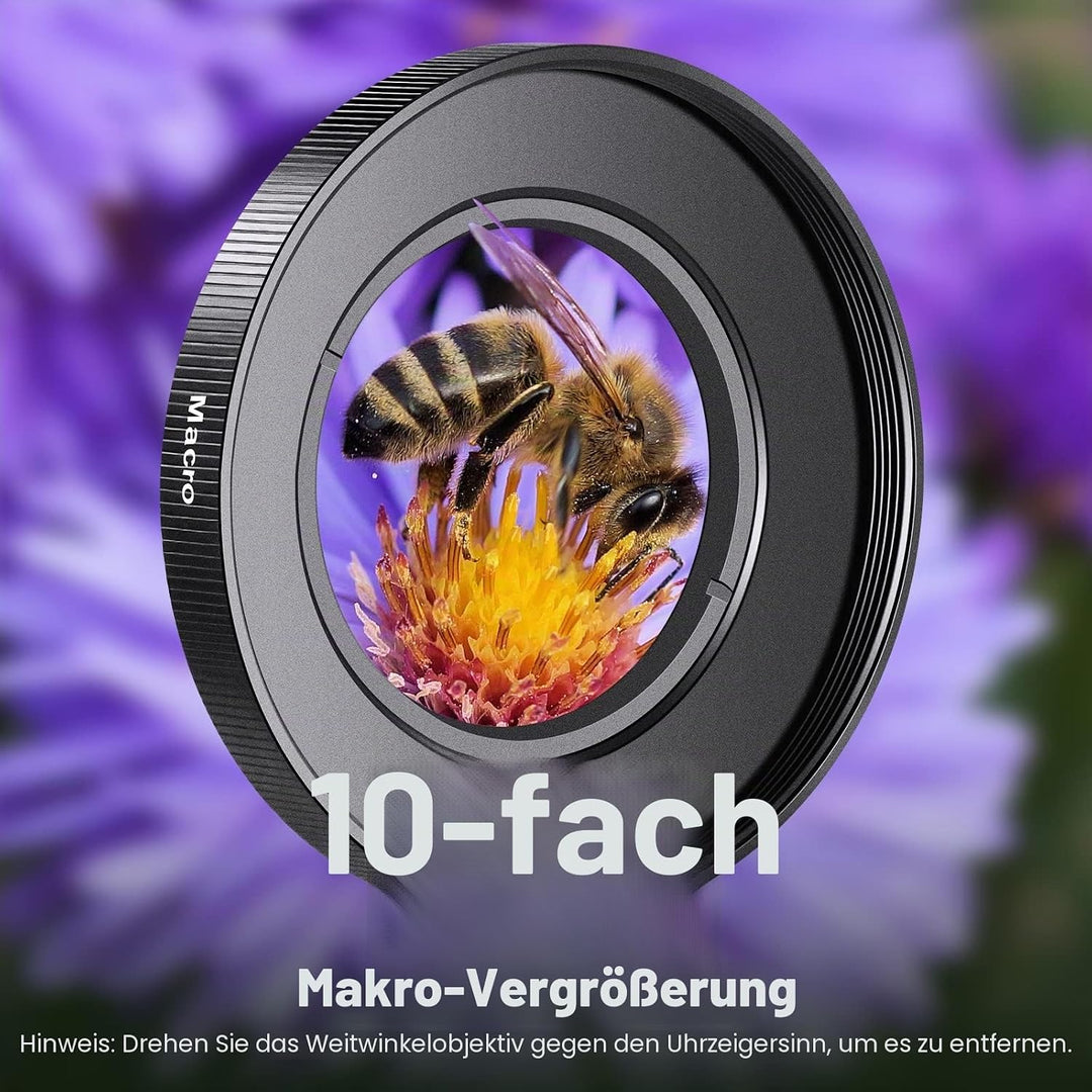 NEEWER 40.5mm HD Weitwinkelobjektiv kompatibel mit Sony ZV-1F ZV-E10 A5000 A6000 2 in 1 18mm Weitwin