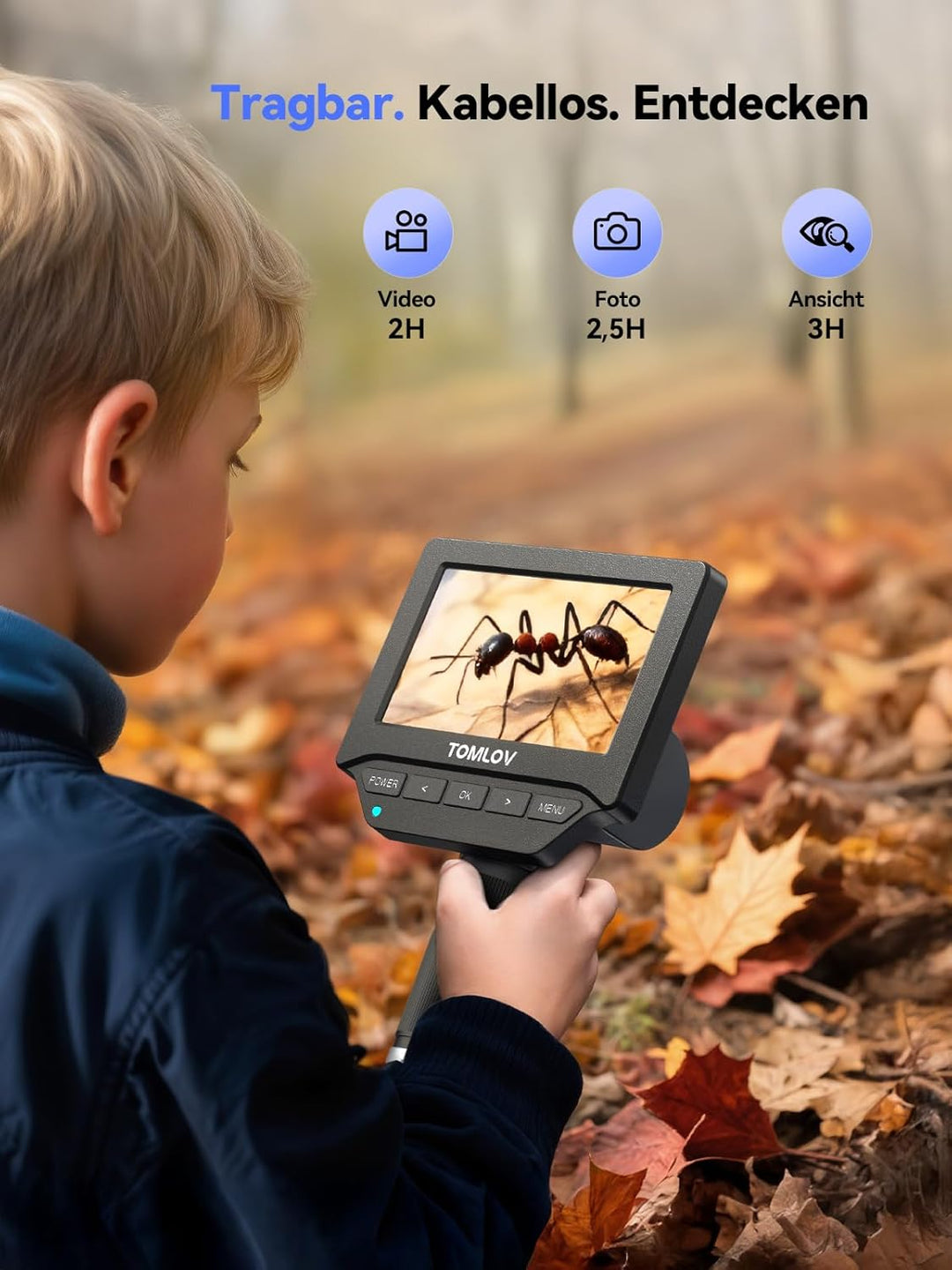 TOMLOV DM4W Mikroskop Digital mit Waage: Münzmikroskop mit 4,3" IPS-Bildschirm, USB Münzlupe mit LED