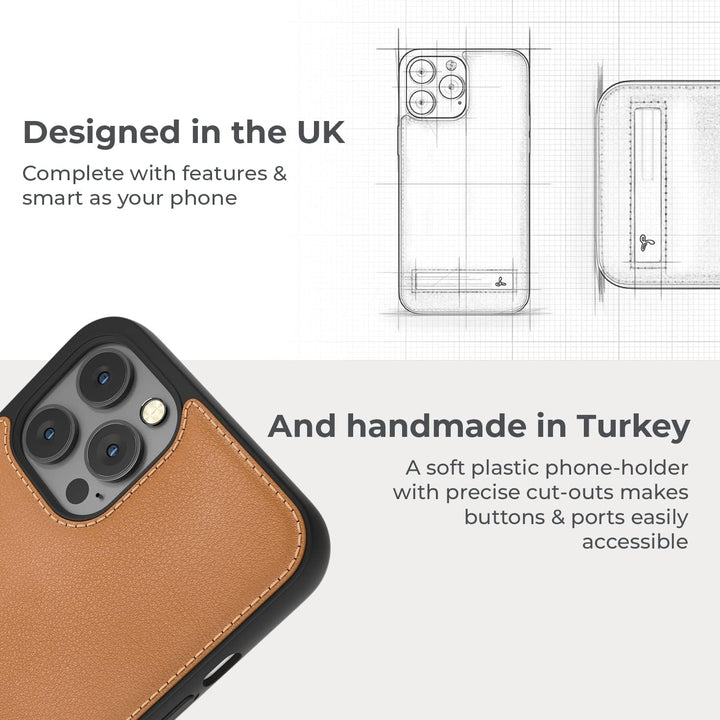 Snakehive Metro Lederhülle für Apple iPhone 12 Pro || Echtleder Handyhülle mit Ständer | Echtes Lede