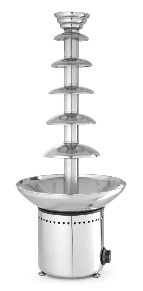 HENDI Schokoladebrunnen, mit 6 Ebenen, Schokofondue, Schokobrunnen, Schokofontäne, maximale Schokola