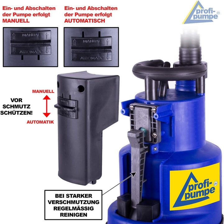 TAUCHPUMPE ZISTERNENPUMPE GARTENPUMPE KELLERPUMPE LONG-LIFE CLEAN-STAR 750 FLACHSAUGEND SCHACHTPUMPE