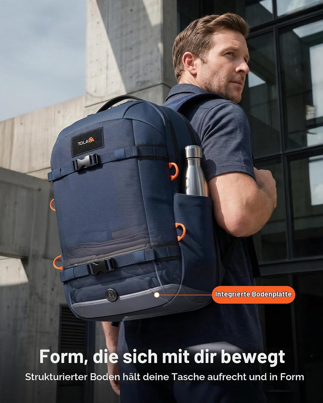 Tolaccea Reiserucksack 30L Damen Herren, Handgepäck Rucksack 16 Zoll Laptop | Nachhaltiges RPET. 180