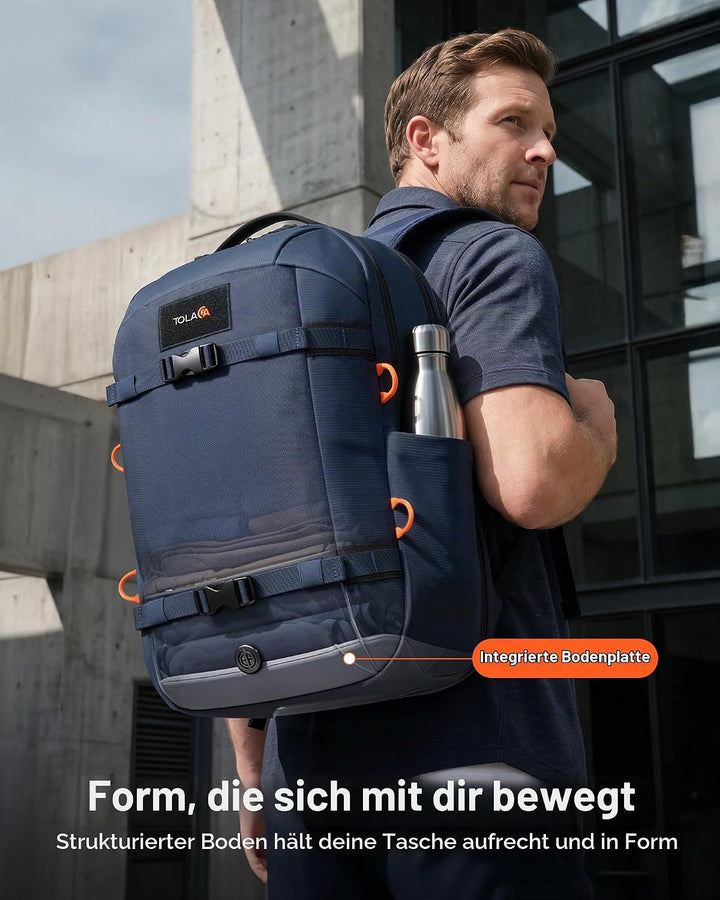 Tolaccea Reiserucksack 30L Damen Herren, Handgepäck Rucksack 16 Zoll Laptop | Nachhaltiges RPET. 180