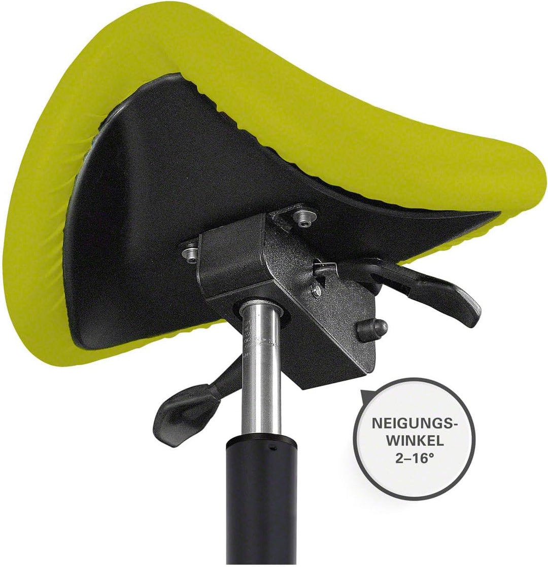 Sport-Tec Sattelhocker Standard mit Polster und Rollen, Rollhocker, Arbeitshocker Limone, Limone
