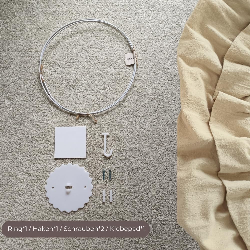 Wonder Space Kinderbetthimmel mit Rüschen, Pastell Neutrale Farbe für Jungen & Mädchen, Hängender Vo