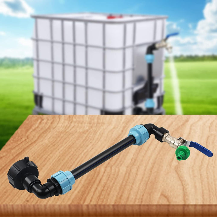 STEEIRO IBC Schwanenhals 3/4" Auslaufhahn,IBC Adapter Tank Ventil Auslaufhahn Wasserhahn für Regenwa
