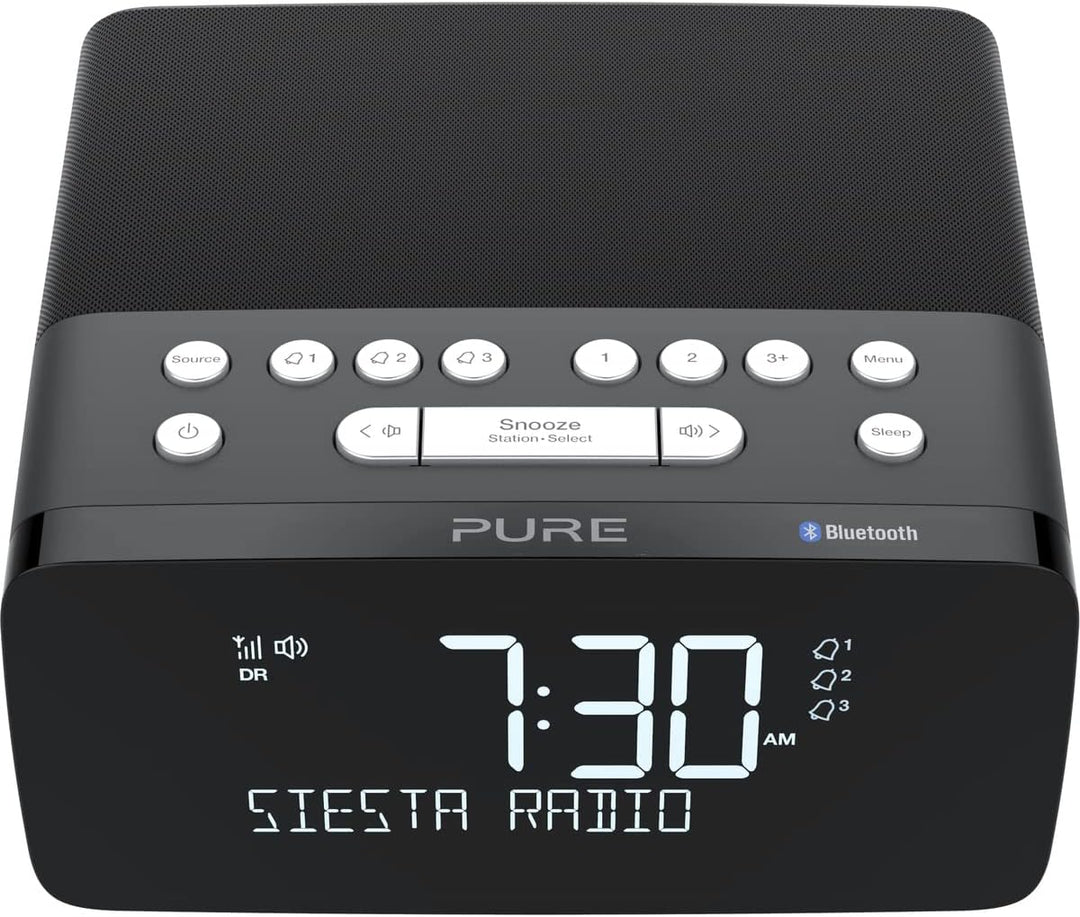 Pure Siesta Charge Radiowecker mit Wireless Charging Ladepad (Digitalradio mit DAB/DAB+, UKW/FM Radi