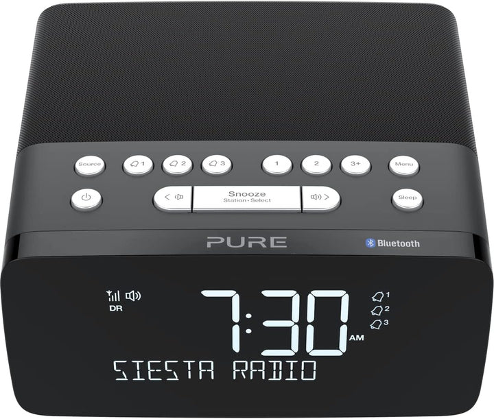 Pure Siesta Charge Radiowecker mit Wireless Charging Ladepad (Digitalradio mit DAB/DAB+, UKW/FM Radi