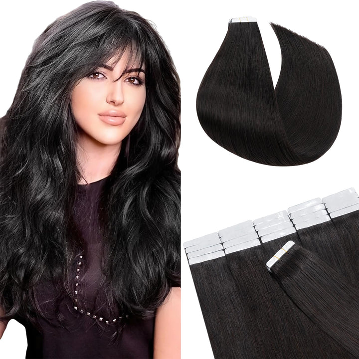 SEGO Tape in Extensions Echthaar Klebeband 20 Tressen 2.5g/pcs Adhesive Weft Haarverlängerung Haarte