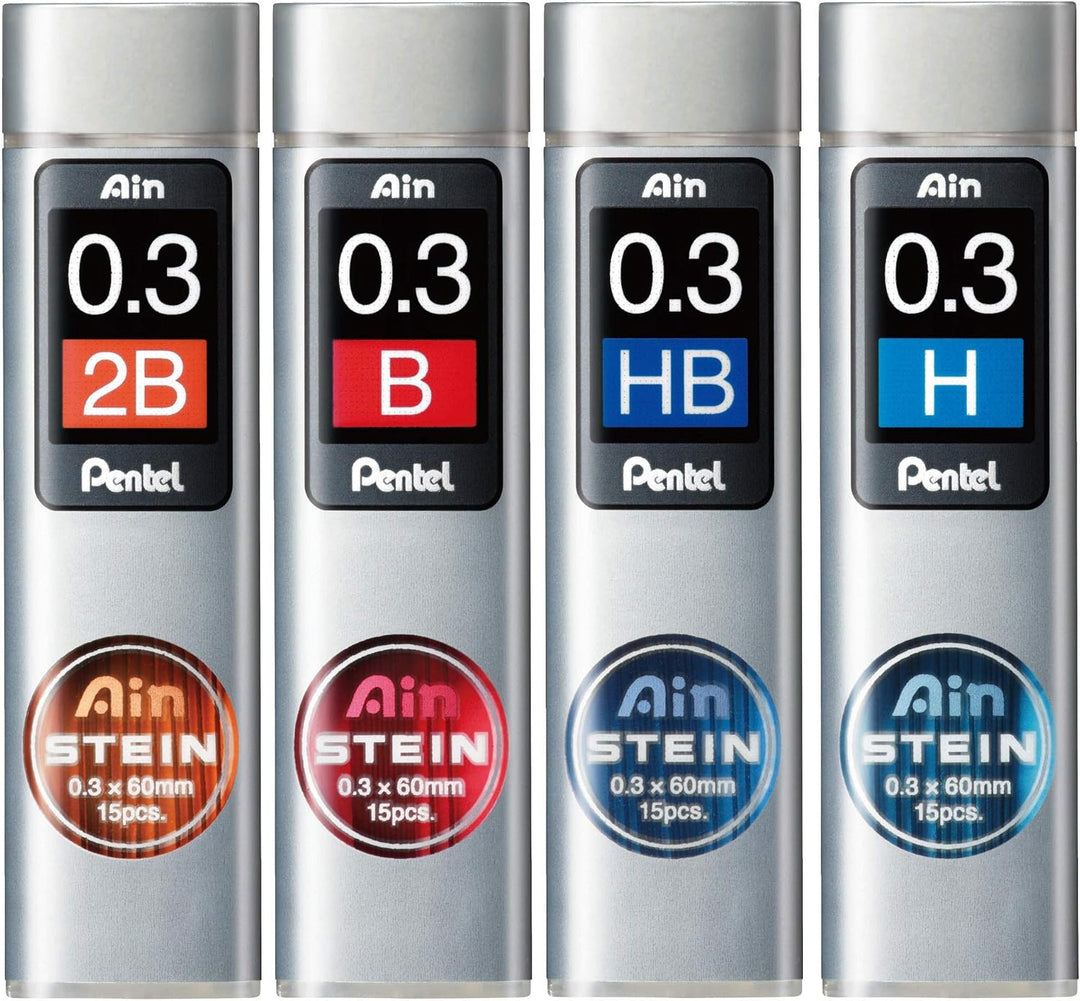 Pentel Ain STEIN C273 Feinmine, 15 Minen je Dose, 0.3 mm, Härtegrad H (12 Dosen) 1 stück (12er Pack)
