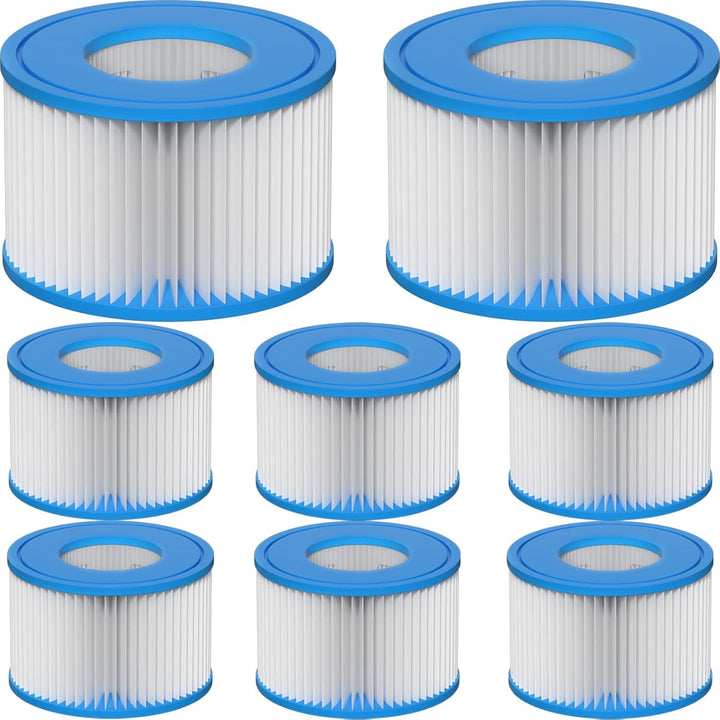 Spa Filter VI, 8 Stück Filterkartuschen VI für Bestway Miami, Monaco Lay-Z-Spa, Vegas, Palm Springs,