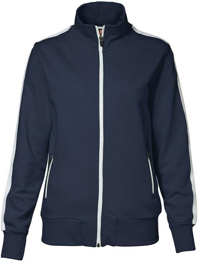 ID Damen Sweatjacke CARDIGAN m. Kontraststreifen (3XL, grau-meliert) Grau-Meliert