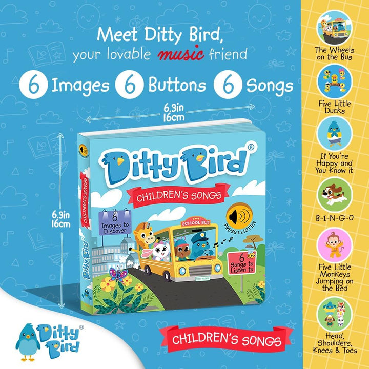 DITTY BIRD CHILDREN'S SONGS: Comptines en anglais - les roues de l'autobus (DITTY BIRD MUSICAL BOOKS