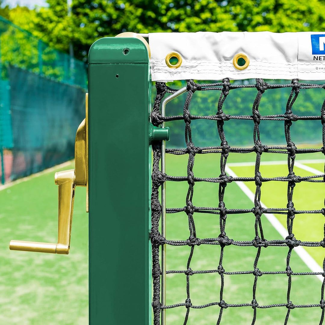Vermont Eckige Tennispfosten 76mm Stahlpfosten - in Grün oder Schwarz erhältlich (Grün, ohne Bodenhü