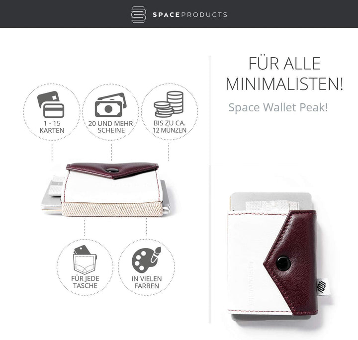 Geldbörse klein mit Münzfach aus Echt-Leder für Damen &amp; Herren I Slim Wallet Portemonnaie I 15 Karte