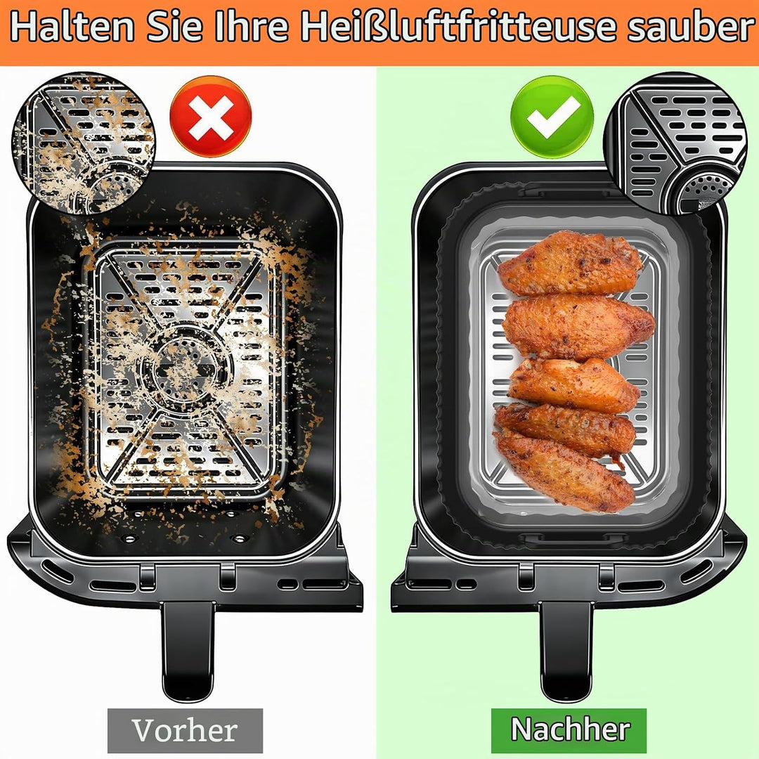 2 Stück Auflaufform Airfryer mit Herausnehmbarer Silikongriffen für Ninja AF400EU/DZ400EU/AF500EU fü