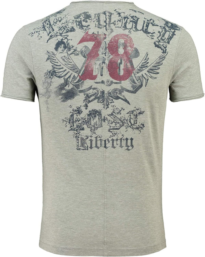 KEYLARGO Herren T-Shirt mit grossem Rückenprint Green, S