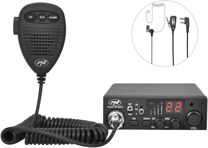 Paket Radiosender CB PNI Escort HP 8001L 4 W 12 V, 40 Kanäle + Antenne CB PNI Extra 40 mit Magnet, L