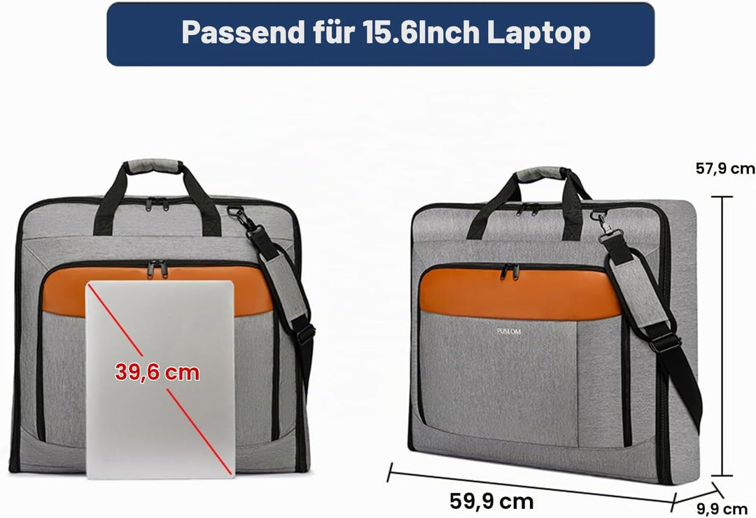 Reise Anzugtasche für Herren - Grosser 40 Zoll Handgepäck Kleidersack für bis zu 3 Anzüge bei Busine