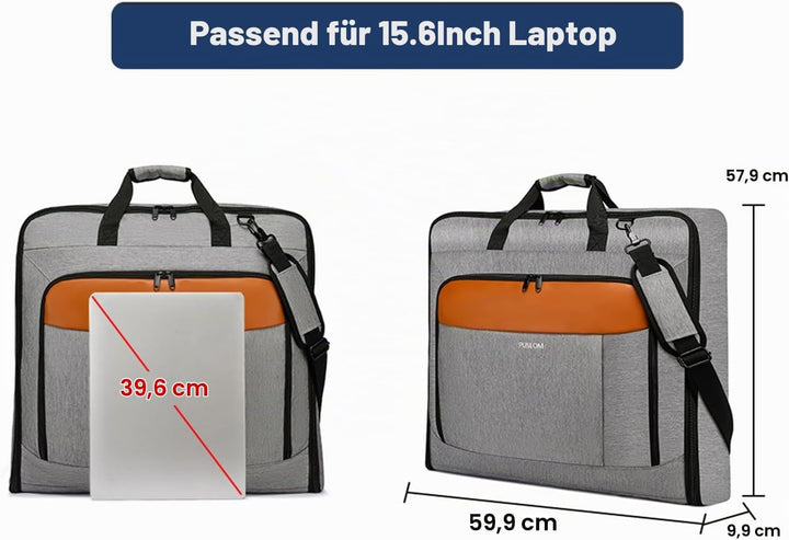 Reise Anzugtasche für Herren - Grosser 40 Zoll Handgepäck Kleidersack für bis zu 3 Anzüge bei Busine