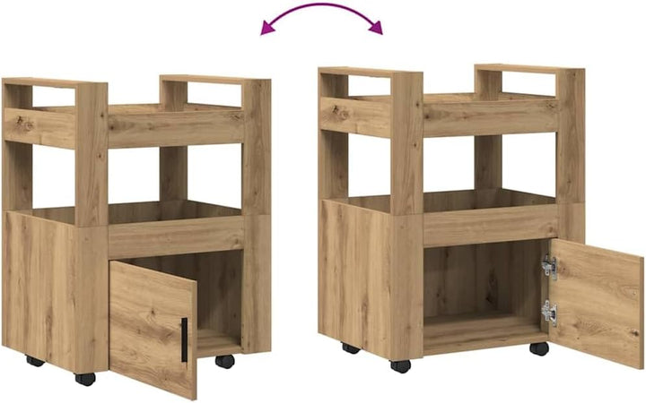 vidaXL Küchentrolley Artisan-Eiche 60 x 45 x 80 cm Holzwerkstoff, Moderner Küchenwagen, rechteckiger