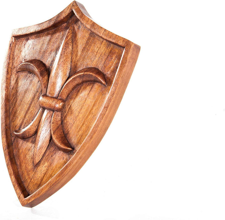 Windalf Majestätisches Wandbild Fleur DE LIS 22 cm Handarbeit aus Holz