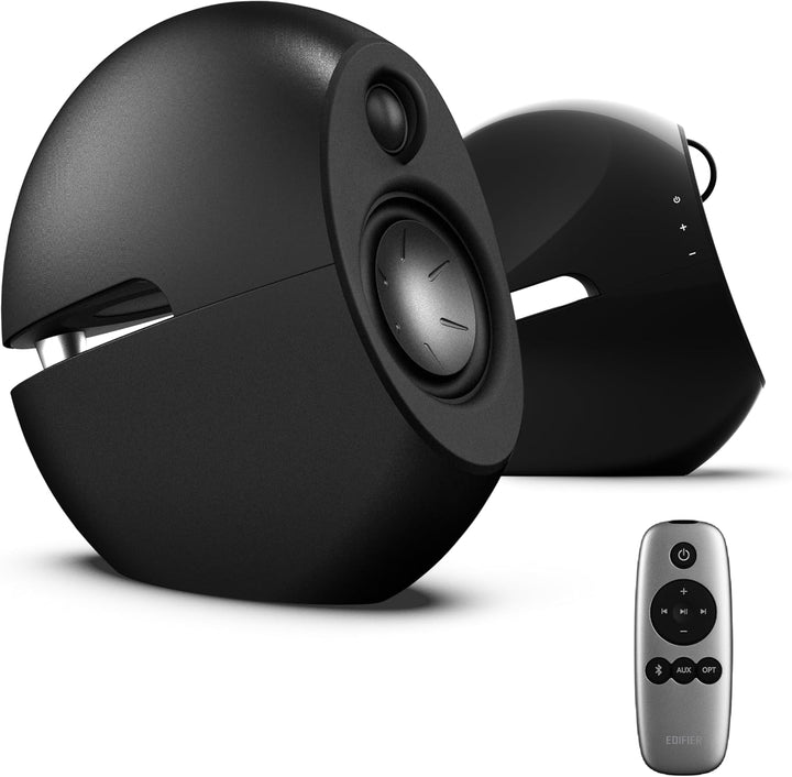 EDIFIER Luna E25 Design-Lautsprecherset mit Bluetooth (74 Watt), schwarz schwarz glänzend, schwarz g