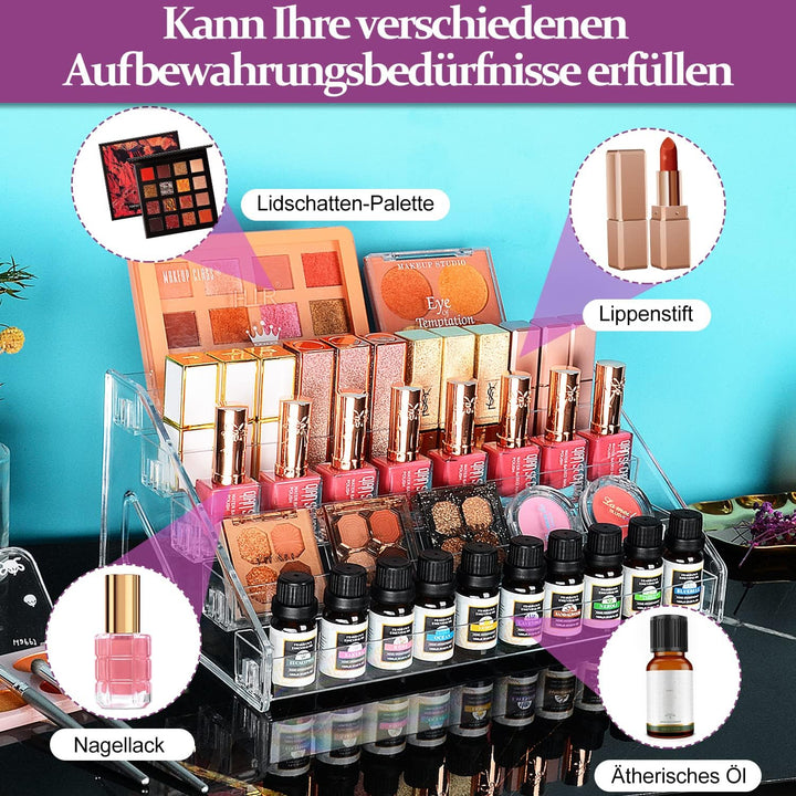 JessLab Nagellack Organizer, 5-Stufige Klarer Acryl Nagellack Halter Åtherische Öle Kosmetik Vitrine