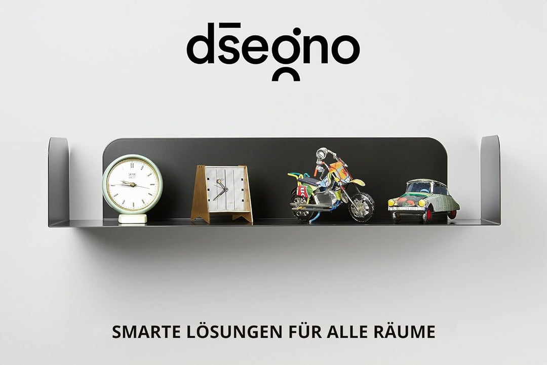 D-Segno Wandregal Metall - Regal Wand, Einzigartiges minimalistisches und modernes Design, Wandbuchh