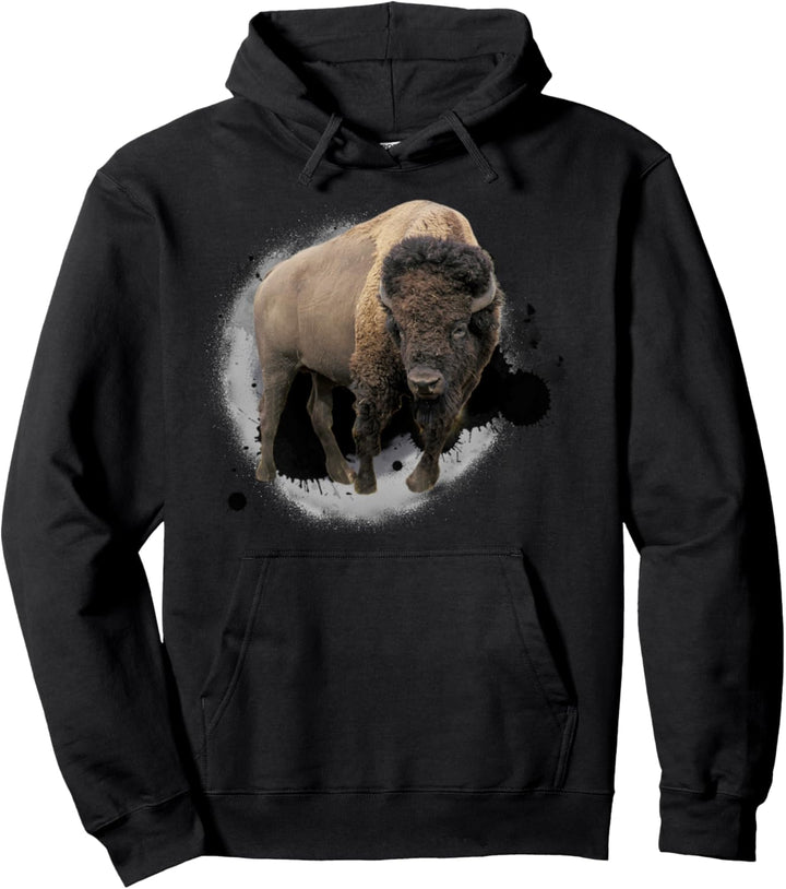 Bison Büffel Rind Design Illustration Geschenk Pullover Hoodie