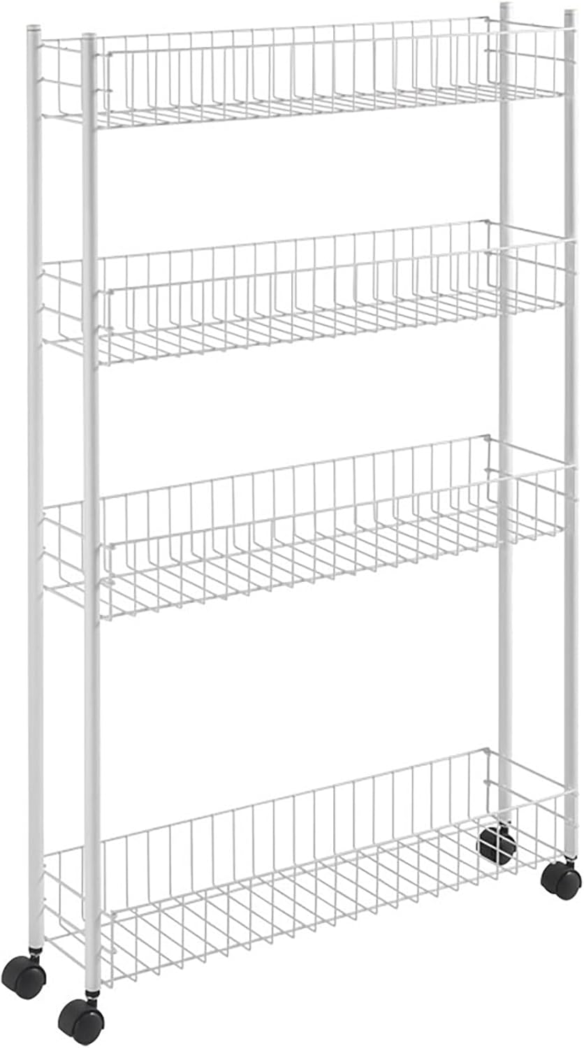 Metaltex Fino Allzweckwagen, 4 Etagen, Metall, Weiss, 16 x 60 x 95 cm 4- Etagen Single, 4- Etagen Si